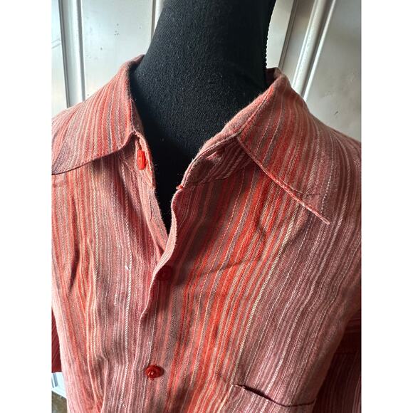 Bruno Orange Washable Linen Button-Up Shirt – Men’s/Women’s Stylish Casual Top - Picture 2 of 7